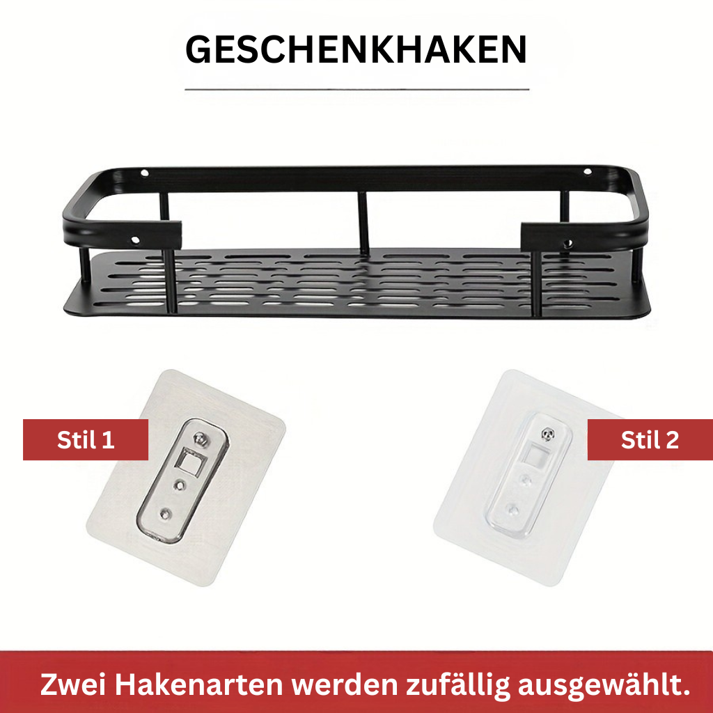 GlanzEcke: Wall Shelf Bathroom – modern aluminum shelf, decorative & hanging without drilling for shower gel & care products