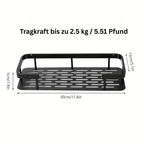 GlanzEcke: Wall Shelf Bathroom – modern aluminum shelf, decorative & hanging without drilling for shower gel & care products