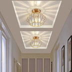 GlanzFlair: Modern Golden Crystal Ceiling Light – Stylish & Bright for Hallway & Dining Room