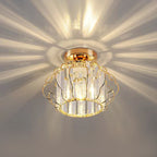 GlanzFlair: Modern Golden Crystal Ceiling Light – Stylish & Bright for Hallway & Dining Room