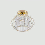 GlanzFlair: Modern Golden Crystal Ceiling Light – Stylish & Bright for Hallway & Dining Room