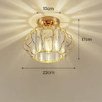 GlanzFlair: Modern Golden Crystal Ceiling Light – Stylish & Bright for Hallway & Dining Room