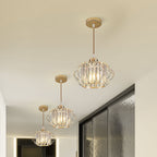 GlanzFlair: Modern Golden Crystal Ceiling Light – Stylish & Bright for Hallway & Dining Room