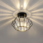 GlanzFlair: Modern Golden Crystal Ceiling Light – Stylish & Bright for Hallway & Dining Room