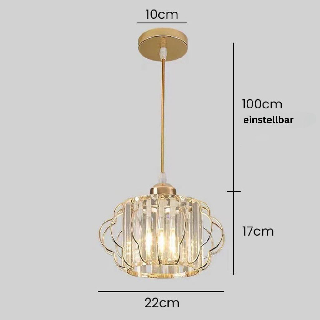GlanzFlair: Modern Golden Crystal Ceiling Light – Stylish & Bright for Hallway & Dining Room