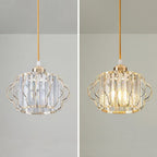 GlanzFlair: Modern Golden Crystal Ceiling Light – Stylish & Bright for Hallway & Dining Room
