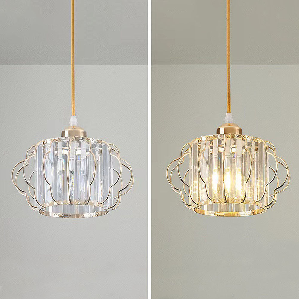GlanzFlair: Modern Golden Crystal Ceiling Light – Stylish & Bright for Hallway & Dining Room