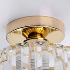 GlanzFlair: Modern Golden Crystal Ceiling Light – Stylish & Bright for Hallway & Dining Room