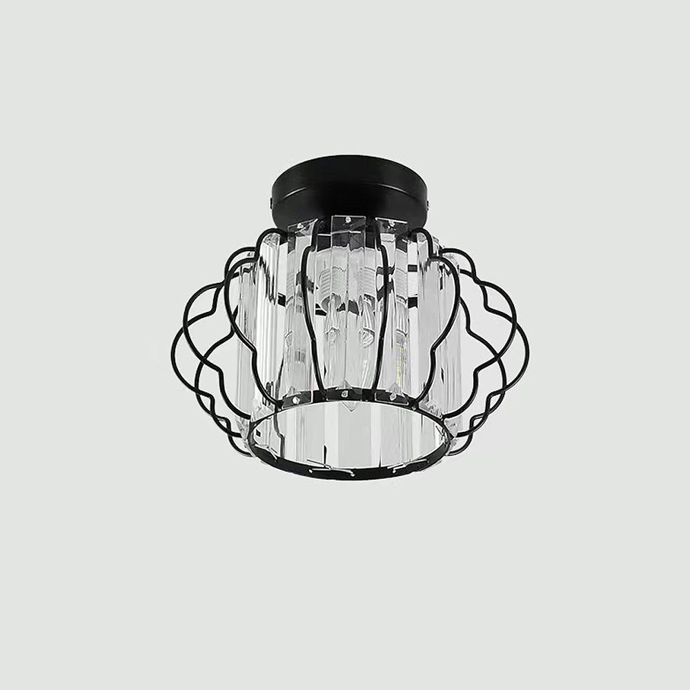 GlanzFlair: Modern Golden Crystal Ceiling Light – Stylish & Bright for Hallway & Dining Room