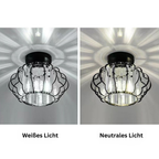 GlanzFlair: Modern Golden Crystal Ceiling Light – Stylish & Bright for Hallway & Dining Room