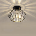 GlanzFlair: Modern Golden Crystal Ceiling Light – Stylish & Bright for Hallway & Dining Room