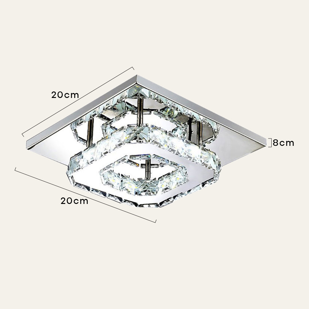 GlanzFlur: Crystal LED Ceiling Light Luxuriously Modern – Decorative & Bright for Hallway & Living Room