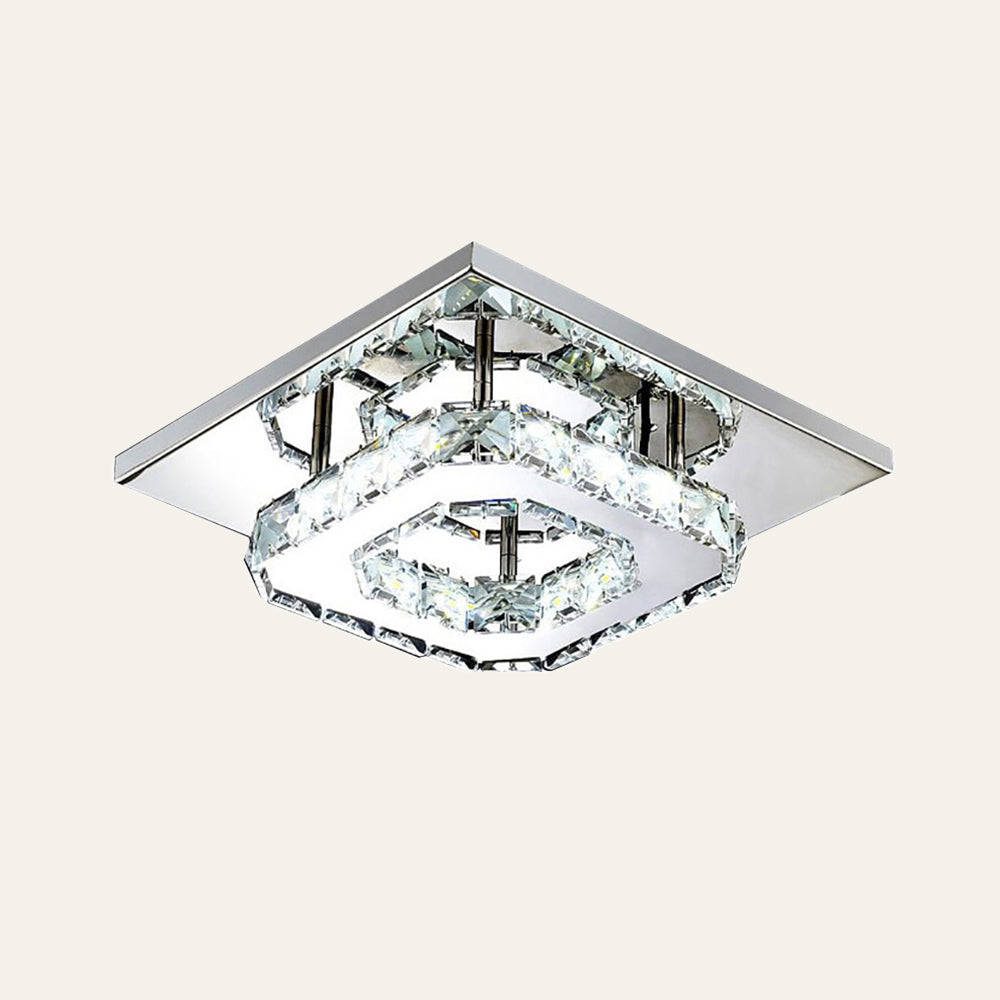 GlanzFlur: Crystal LED Ceiling Light Luxuriously Modern – Decorative & Bright for Hallway & Living Room
