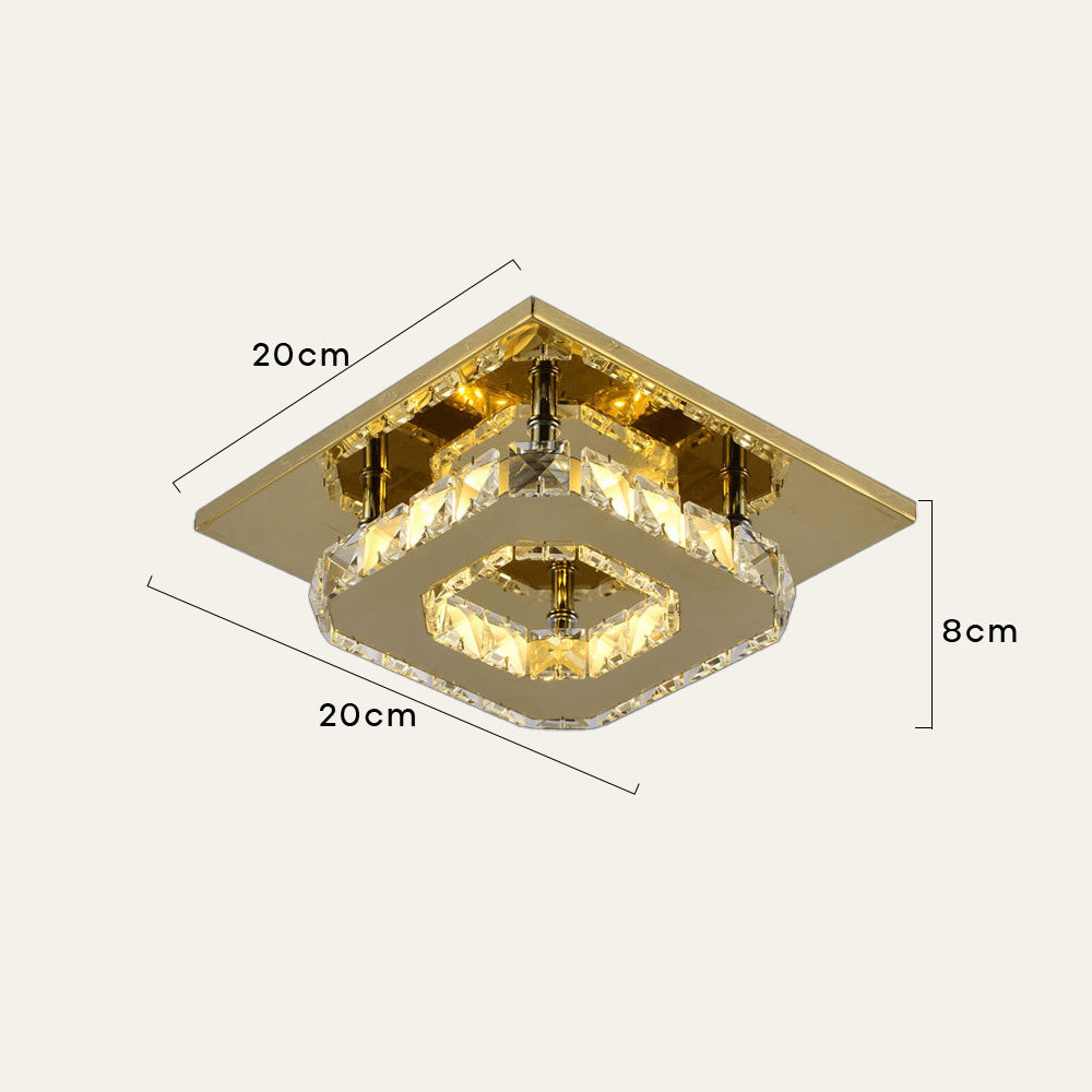 GlanzFlur: Crystal LED Ceiling Light Luxuriously Modern – Decorative & Bright for Hallway & Living Room