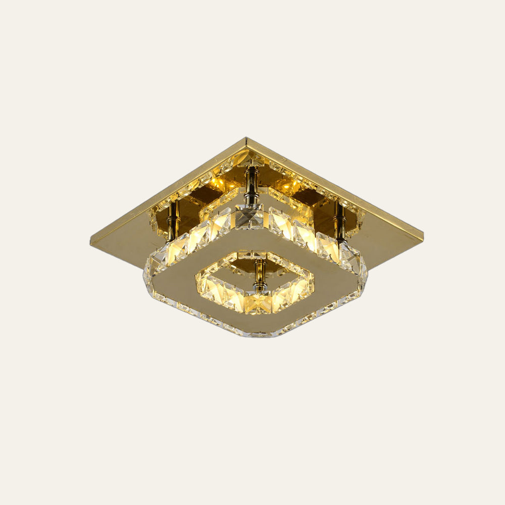 GlanzFlur: Crystal LED Ceiling Light Luxuriously Modern – Decorative & Bright for Hallway & Living Room