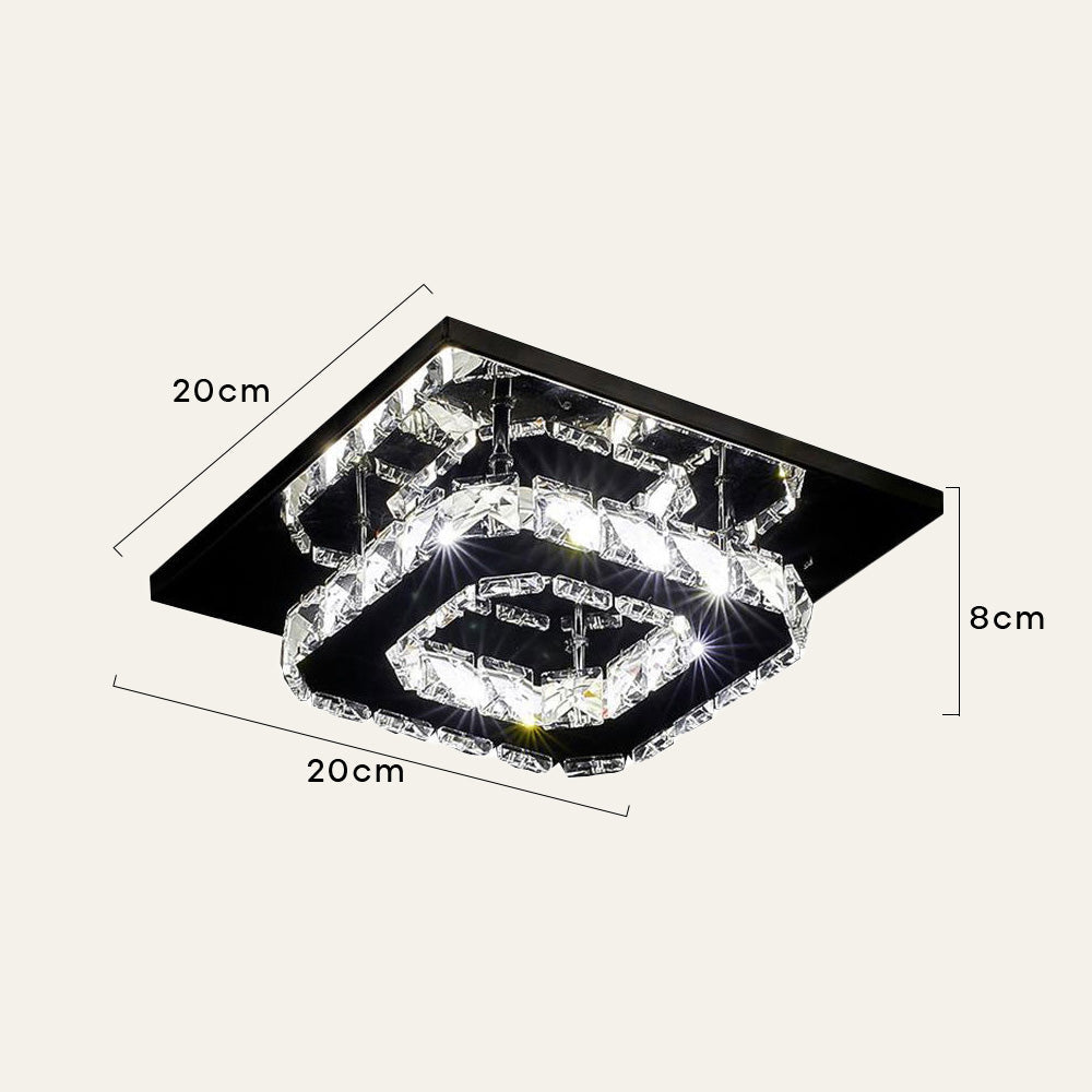 GlanzFlur: Crystal LED Ceiling Light Luxuriously Modern – Decorative & Bright for Hallway & Living Room