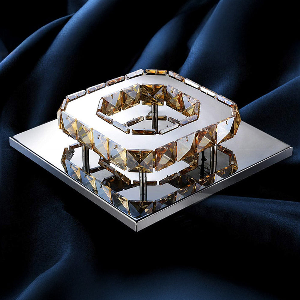 GlanzFlur: Crystal LED Ceiling Light Luxuriously Modern – Decorative & Bright for Hallway & Living Room