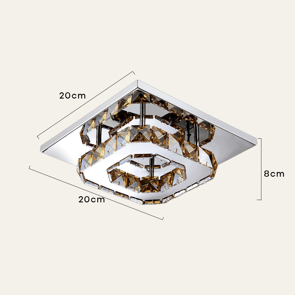 GlanzFlur: Crystal LED Ceiling Light Luxuriously Modern – Decorative & Bright for Hallway & Living Room