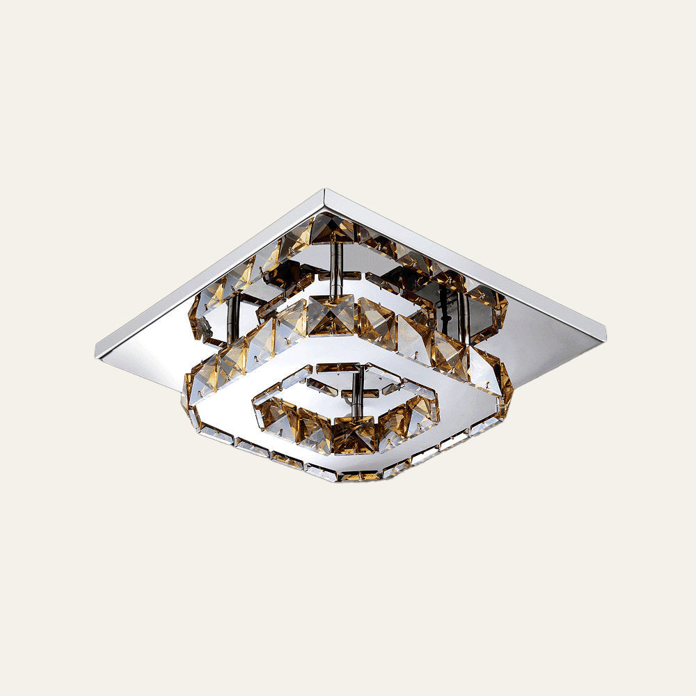 GlanzFlur: Crystal LED Ceiling Light Luxuriously Modern – Decorative & Bright for Hallway & Living Room