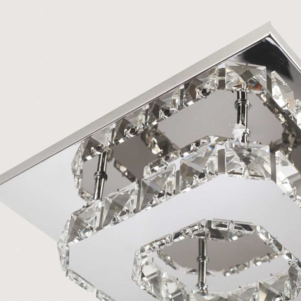 GlanzFlur: Crystal LED Ceiling Light Luxuriously Modern – Decorative & Bright for Hallway & Living Room