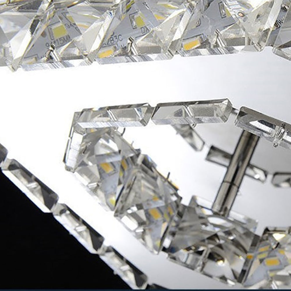GlanzFlur: Crystal LED Ceiling Light Luxuriously Modern – Decorative & Bright for Hallway & Living Room