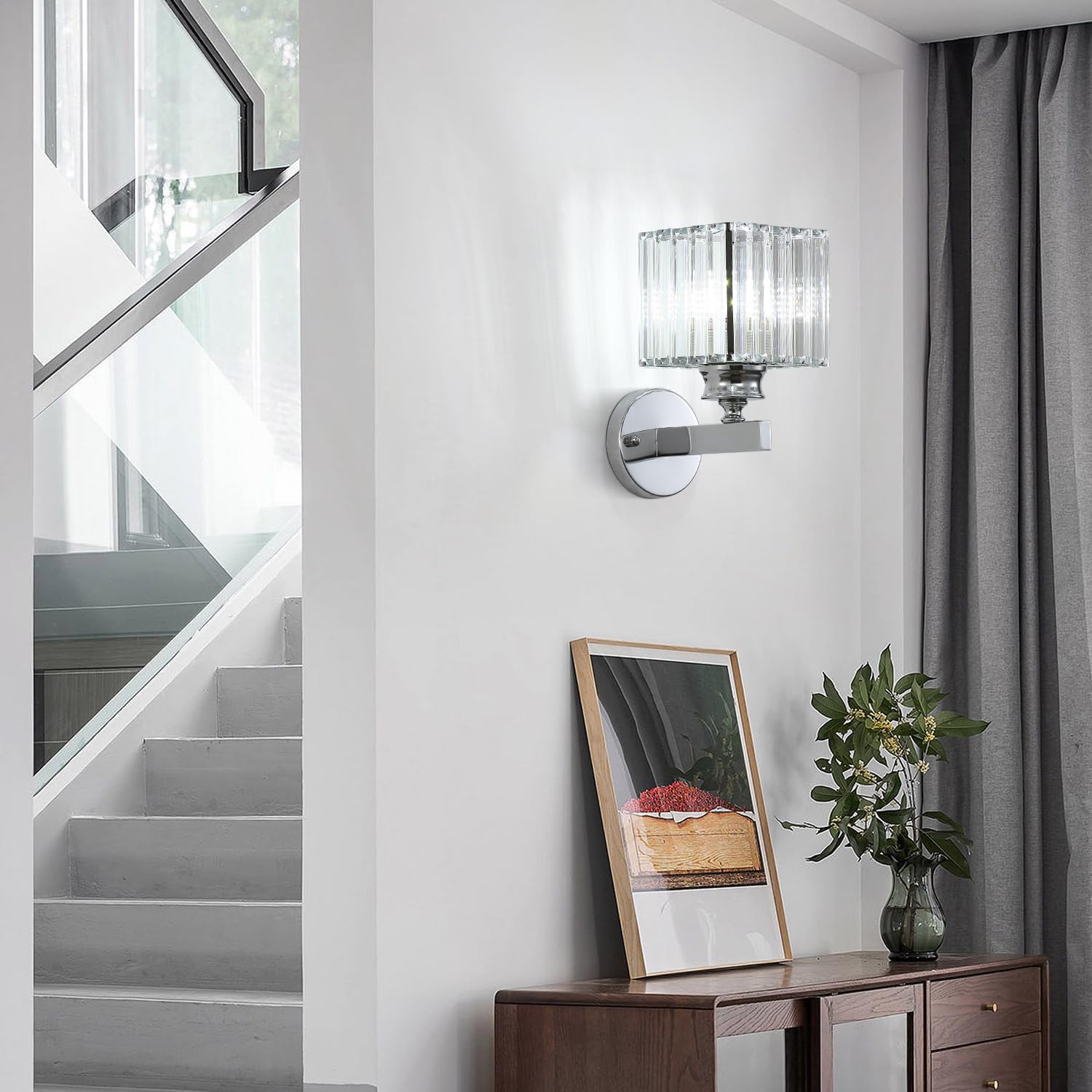GlanzForma: Crystal Wall Light Round & Square – Decorative & Energy Efficient for Hallway & Dining Room
