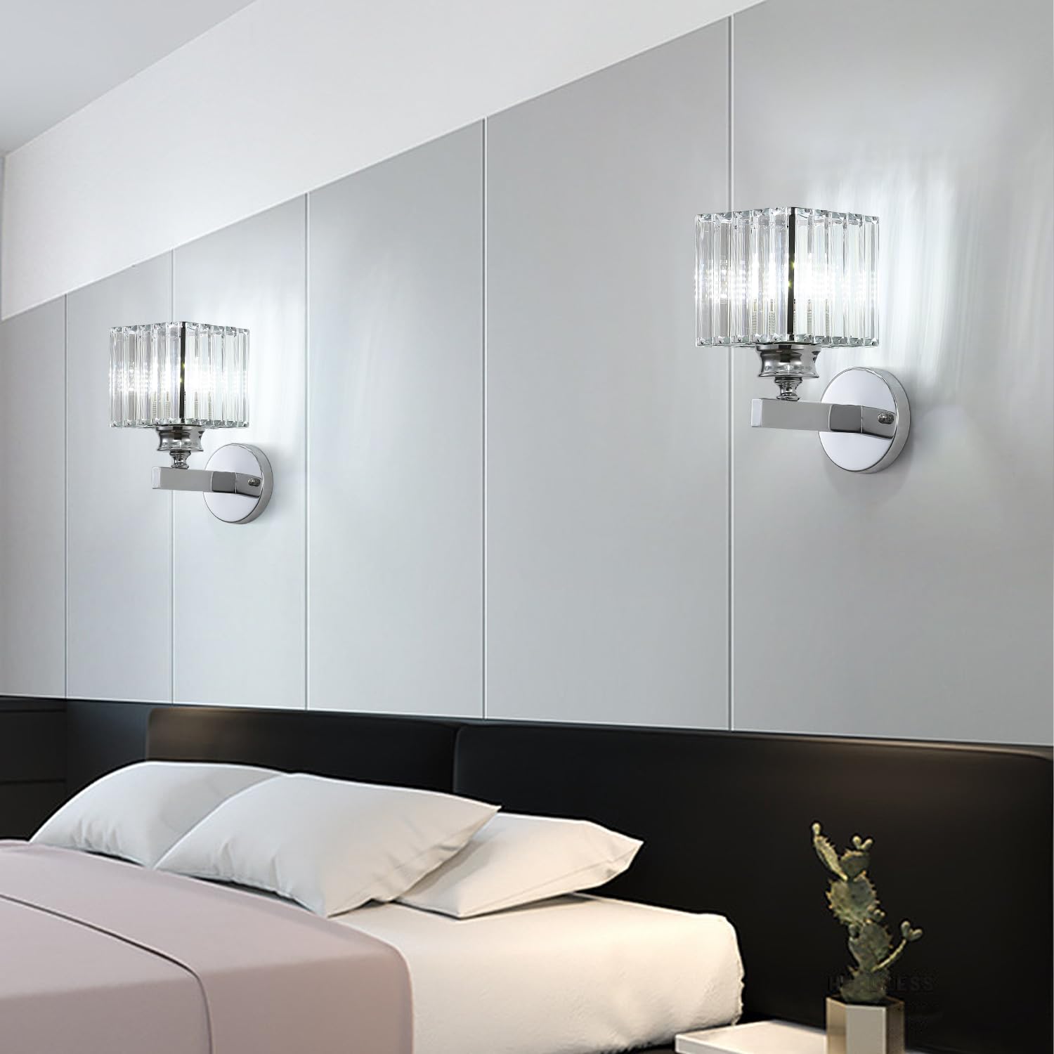 GlanzForma: Crystal Wall Light Round & Square – Decorative & Energy Efficient for Hallway & Dining Room