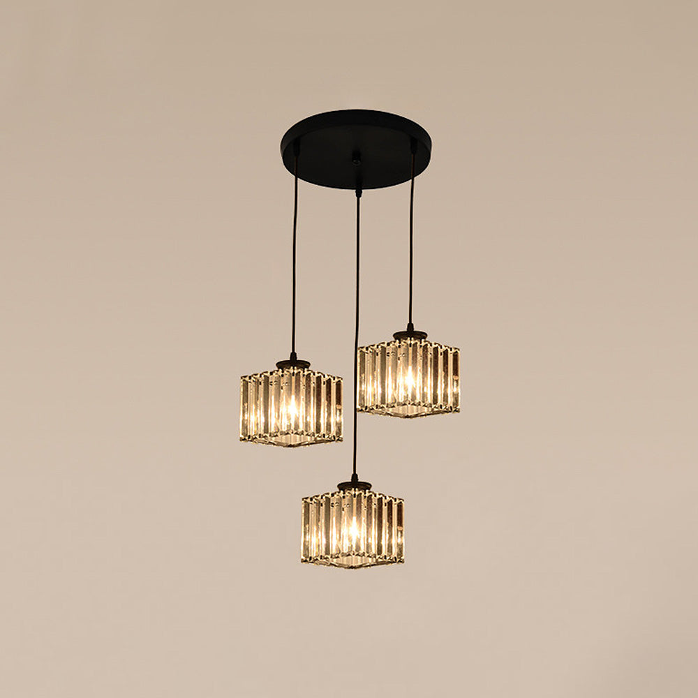 GlanzInsel: Designer Crystal Chandelier 3-Light – Elegant & Bright for Kitchen & Dining Area