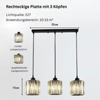 GlanzInsel: Designer Crystal Chandelier 3-Light – Elegant & Bright for Kitchen & Dining Area