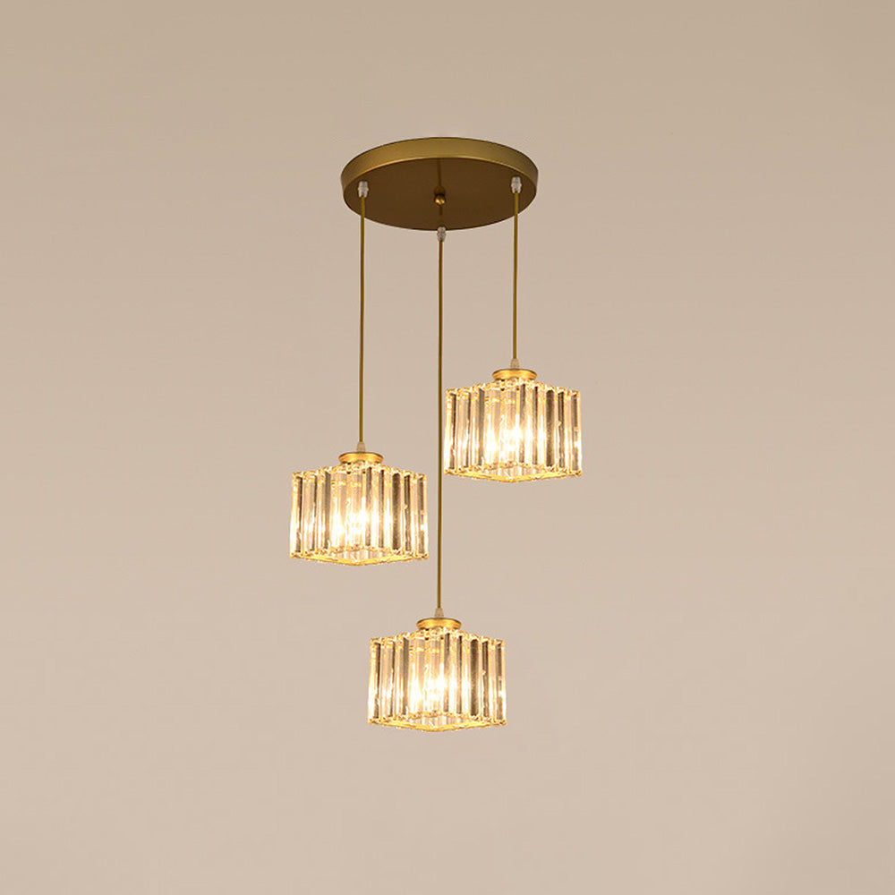 GlanzInsel: Designer Crystal Chandelier 3-Light – Elegant & Bright for Kitchen & Dining Area