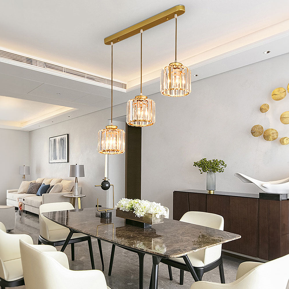 GlanzInsel: Designer Crystal Chandelier 3-Light – Elegant & Bright for Kitchen & Dining Area