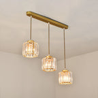 GlanzInsel: Designer Crystal Chandelier 3-Light – Elegant & Bright for Kitchen & Dining Area