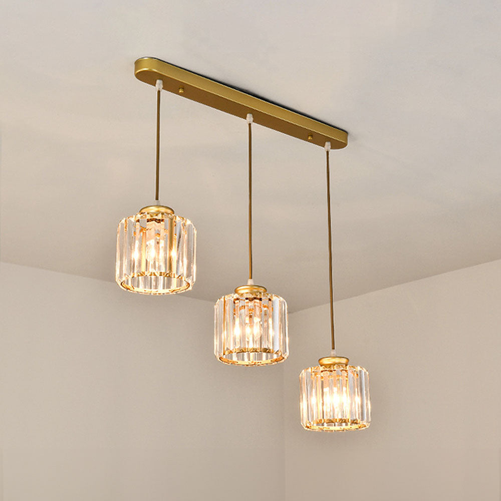 GlanzInsel: Designer Crystal Chandelier 3-Light – Elegant & Bright for Kitchen & Dining Area