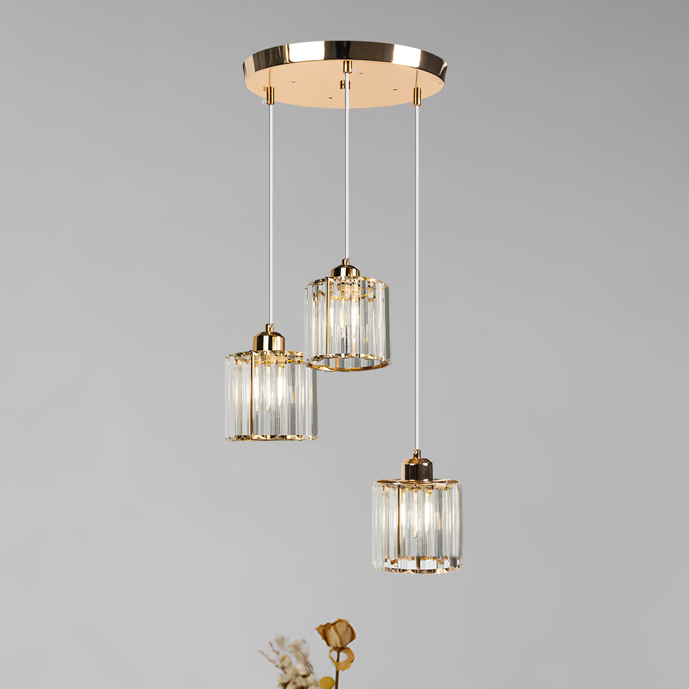 GlanzInsel: Designer Crystal Chandelier 3-Light – Elegant & Bright for Kitchen & Dining Area