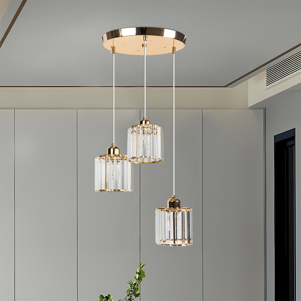 GlanzInsel: Designer Crystal Chandelier 3-Light – Elegant & Bright for Kitchen & Dining Area