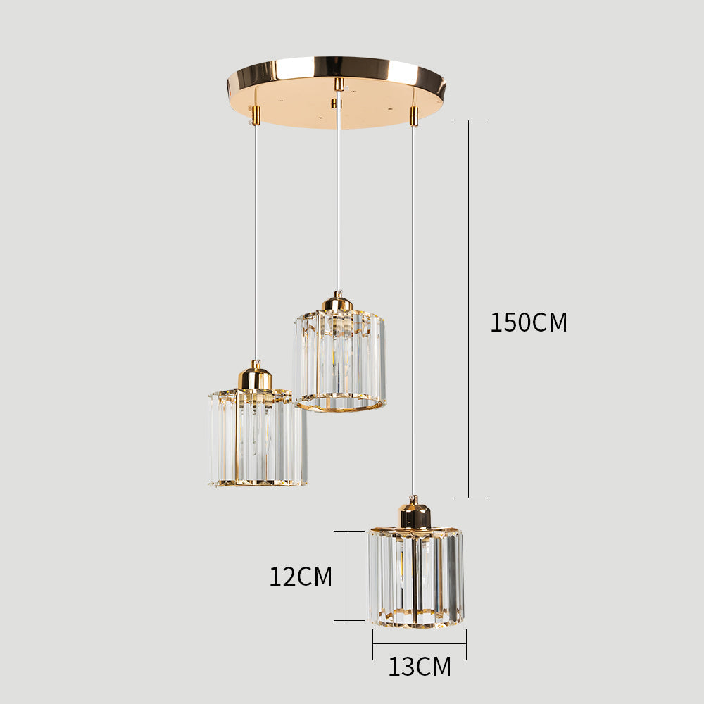 GlanzInsel: Designer Crystal Chandelier 3-Light – Elegant & Bright for Kitchen & Dining Area