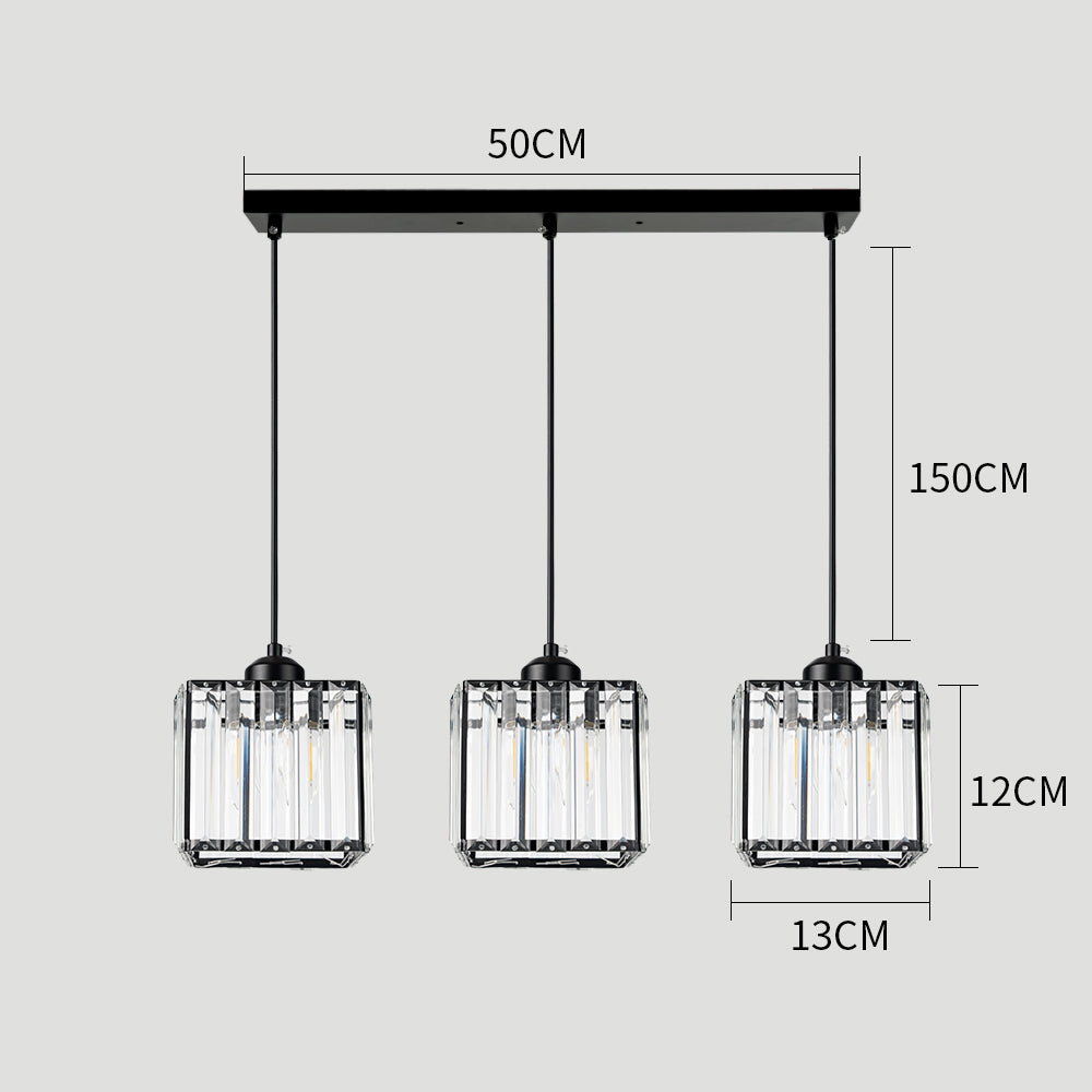 GlanzInsel: Designer Crystal Chandelier 3-Light – Elegant & Bright for Kitchen & Dining Area