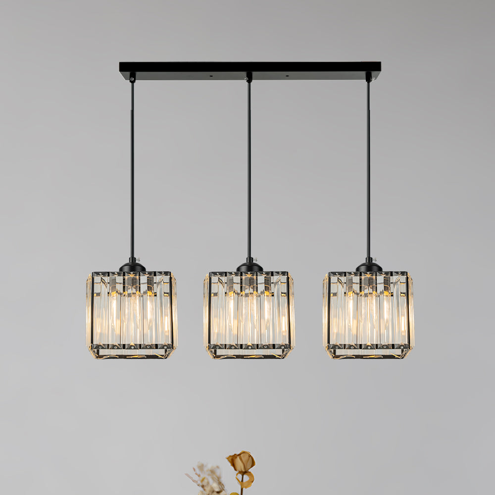 GlanzInsel: Designer Crystal Chandelier 3-Light – Elegant & Bright for Kitchen & Dining Area
