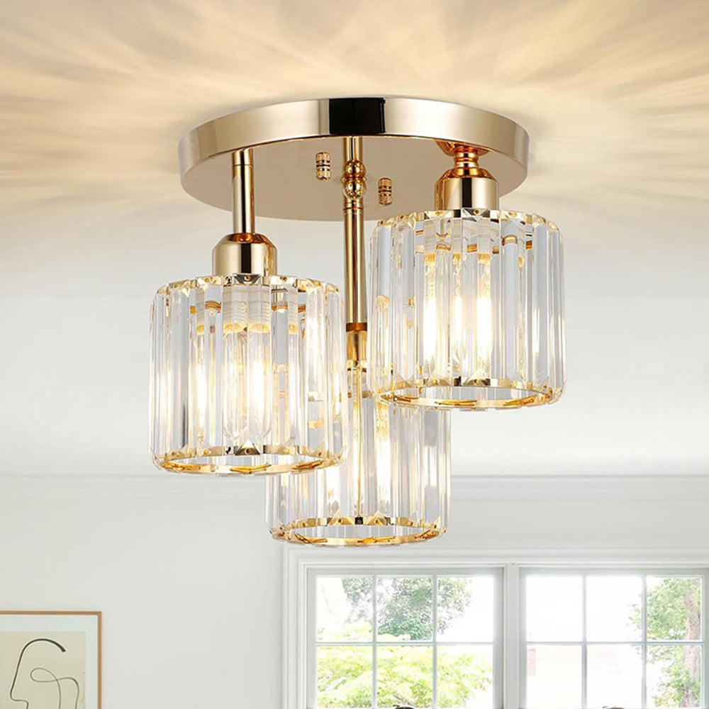 GlanzKristall: Semi-Flush Crystal Ceiling Light Modern – Luxurious Design for Bedrooms & Dining Rooms