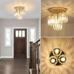 GlanzKristall: Semi-Flush Crystal Ceiling Light Modern – Luxurious Design for Bedrooms & Dining Rooms