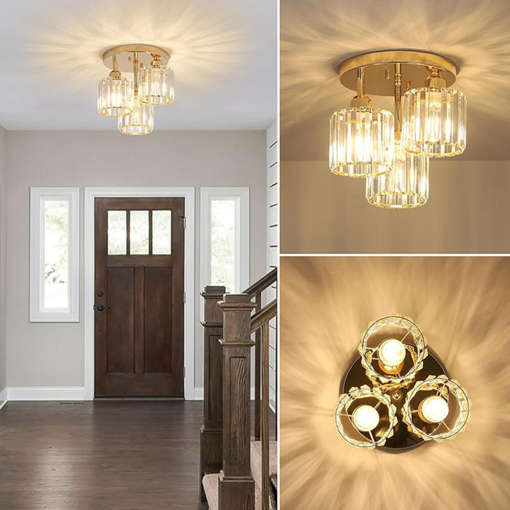 GlanzKristall: Semi-Flush Crystal Ceiling Light Modern – Luxurious Design for Bedrooms & Dining Rooms