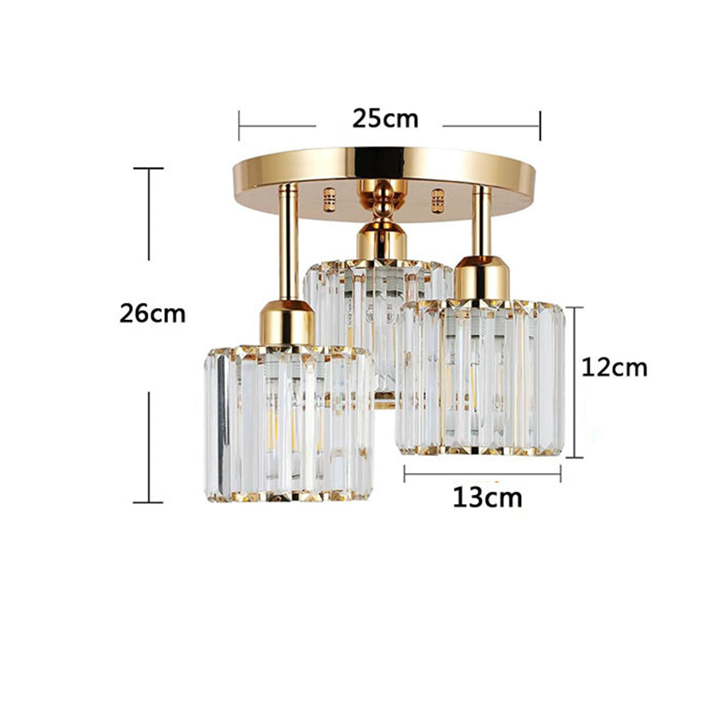 GlanzKristall: Semi-Flush Crystal Ceiling Light Modern – Luxurious Design for Bedrooms & Dining Rooms