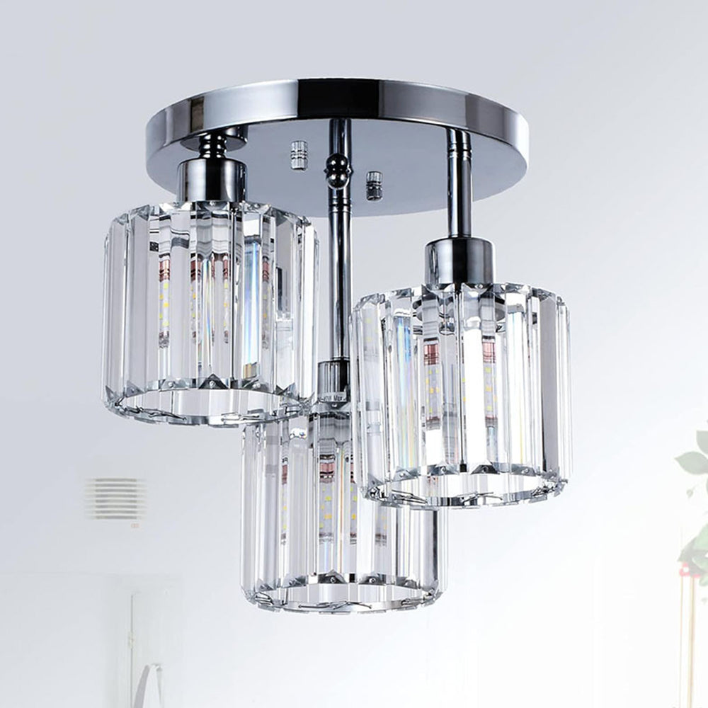 GlanzKristall: Semi-Flush Crystal Ceiling Light Modern – Luxurious Design for Bedrooms & Dining Rooms