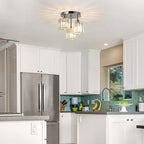 GlanzKristall: Semi-Flush Crystal Ceiling Light Modern – Luxurious Design for Bedrooms & Dining Rooms