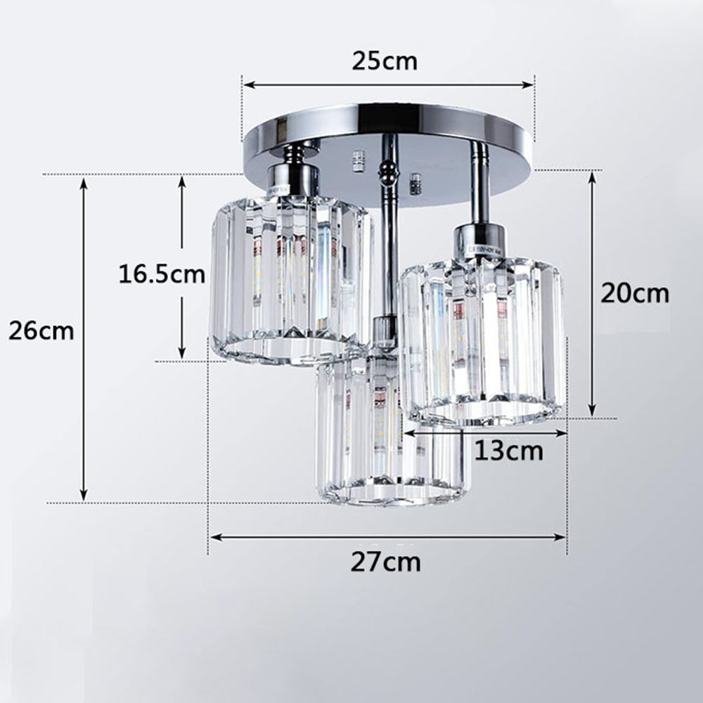 GlanzKristall: Semi-Flush Crystal Ceiling Light Modern – Luxurious Design for Bedrooms & Dining Rooms
