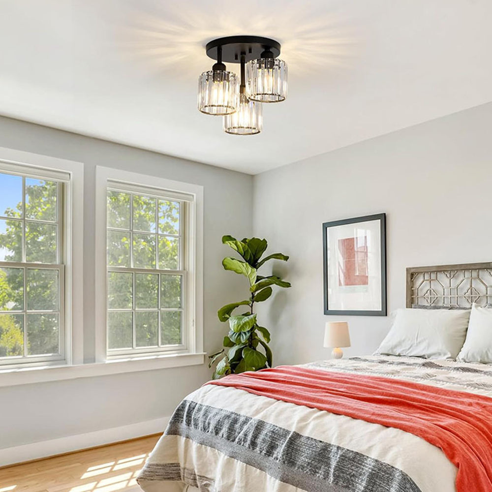GlanzKristall: Semi-Flush Crystal Ceiling Light Modern – Luxurious Design for Bedrooms & Dining Rooms