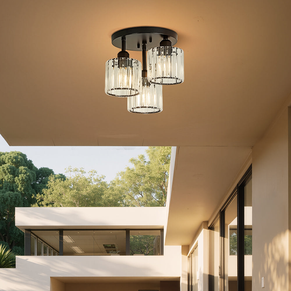 GlanzKristall: Semi-Flush Crystal Ceiling Light Modern – Luxurious Design for Bedrooms & Dining Rooms