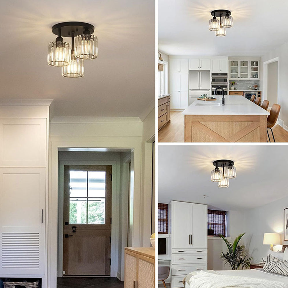 GlanzKristall: Semi-Flush Crystal Ceiling Light Modern – Luxurious Design for Bedrooms & Dining Rooms