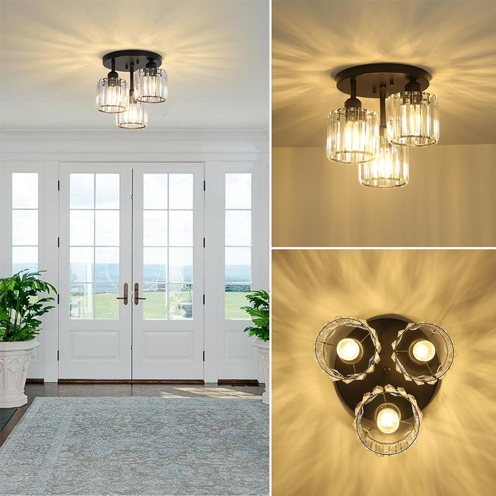 GlanzKristall: Semi-Flush Crystal Ceiling Light Modern – Luxurious Design for Bedrooms & Dining Rooms
