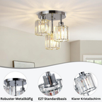 GlanzKristall: Semi-Flush Crystal Ceiling Light Modern – Luxurious Design for Bedrooms & Dining Rooms